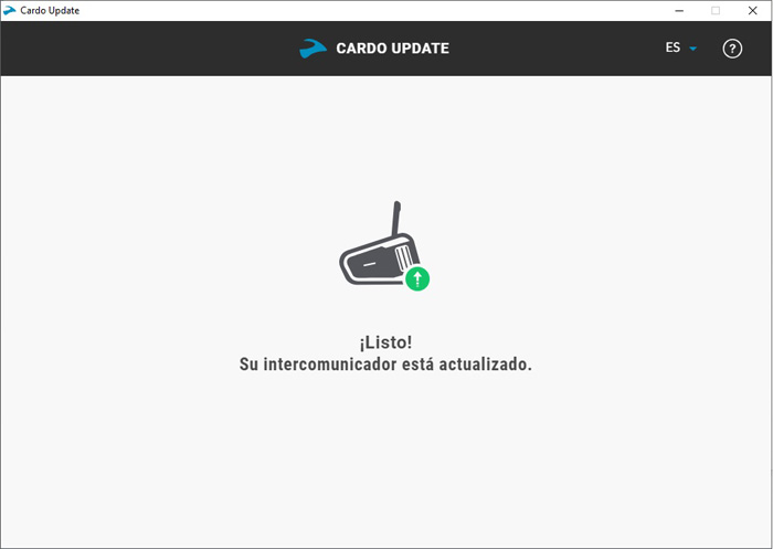 Actualizar intercomunicador de moto Cardo Update